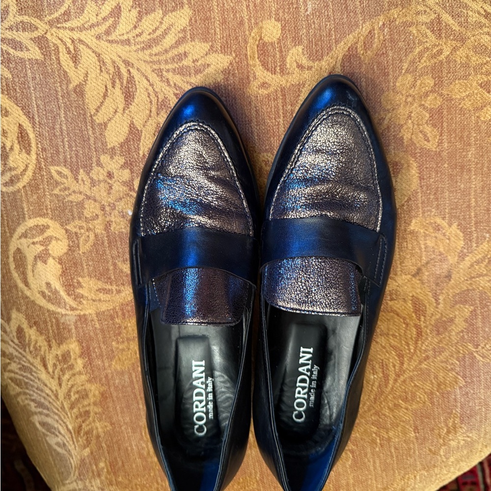 Cordani women Metallic Black Slip-Ons